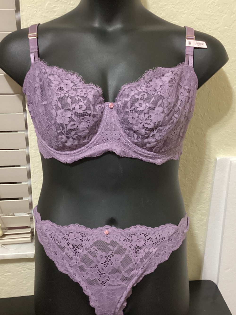 Victoria's Secret Lilac Lace Underwire Bra & Bikini Set
